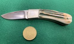 Jimmy Lile Coltello Small Lockback Folder Stag